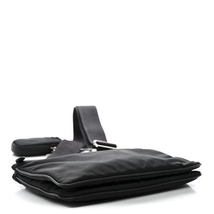 Re-Nylon Saffiano Re-Edition 2000 Double Zip Crossbody Bag Black