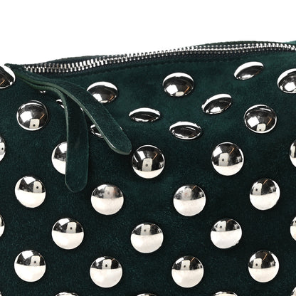 Suede Studded Small Elena English Green