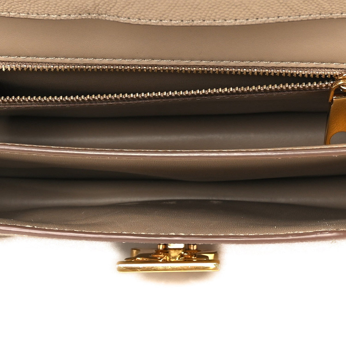 Grained Calfskin Small TB Bag Oat Beige