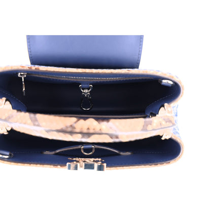 Tweed Sequins Snakeskin Capucines BB Blue