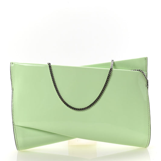 Patent Psychic Loubitwist Clutch Studio Green