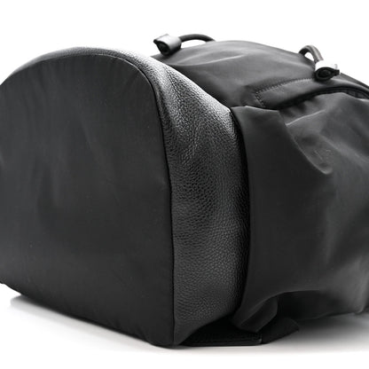 Nylon Grained Calfskin Watson Diaper Bag Black