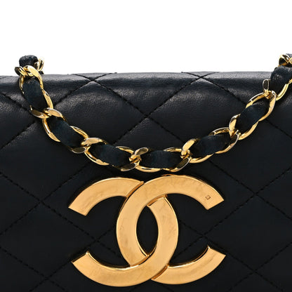 Lambskin Quilted Jumbo CC Small Single Flap Black