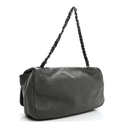 Lambskin Studded CC East West Flap Grey