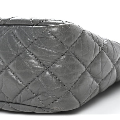 Aged Calfskin Quilted Large Reissue Camera Case Grey