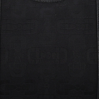Canvas Horsebit Print Shoulder Bag Black