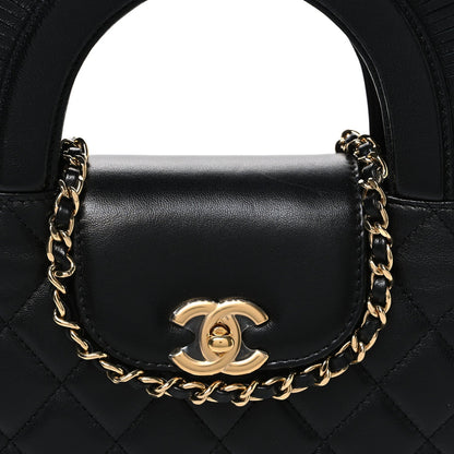 Lambskin Fringe Nano Kelly Shopper Black