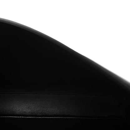 Satinated Calfskin Large 16 Top Handle Bag Black