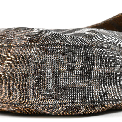 Metallic Lurex Zucca Vitello Baguette Argento