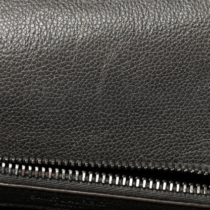 Sheepskin Matelasse Chevron Monogram Medium College Bag Asphalt