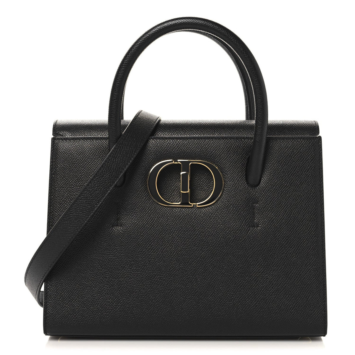 Grained Calfskin Medium St. Honore Tote Black