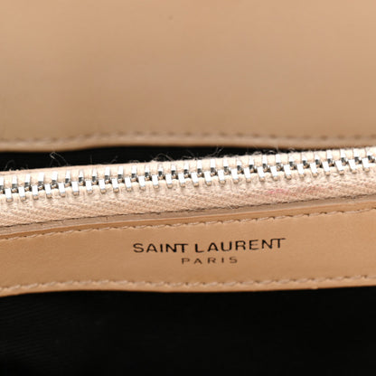 Calfskin Y Quilted Monogram Medium Loulou Chain Satchel Nude Powder