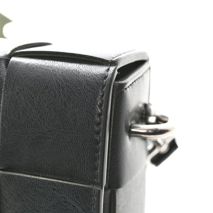 Calfskin Maxi Intreccio Cassette With Strap Bag Dark Green