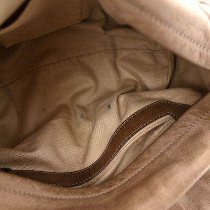 Snakeskin Calfskin Silverado Shoulder Bag Beige
