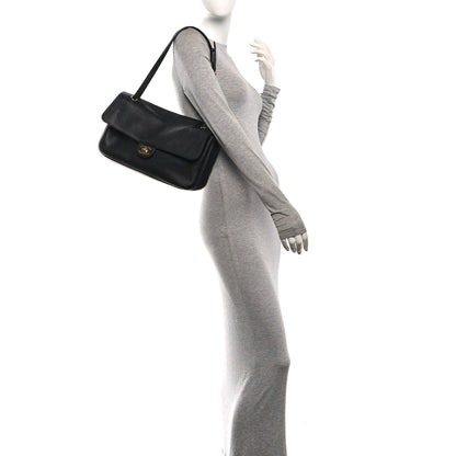 Grained Calfskin Small Souplissimo Maxi Flap Black