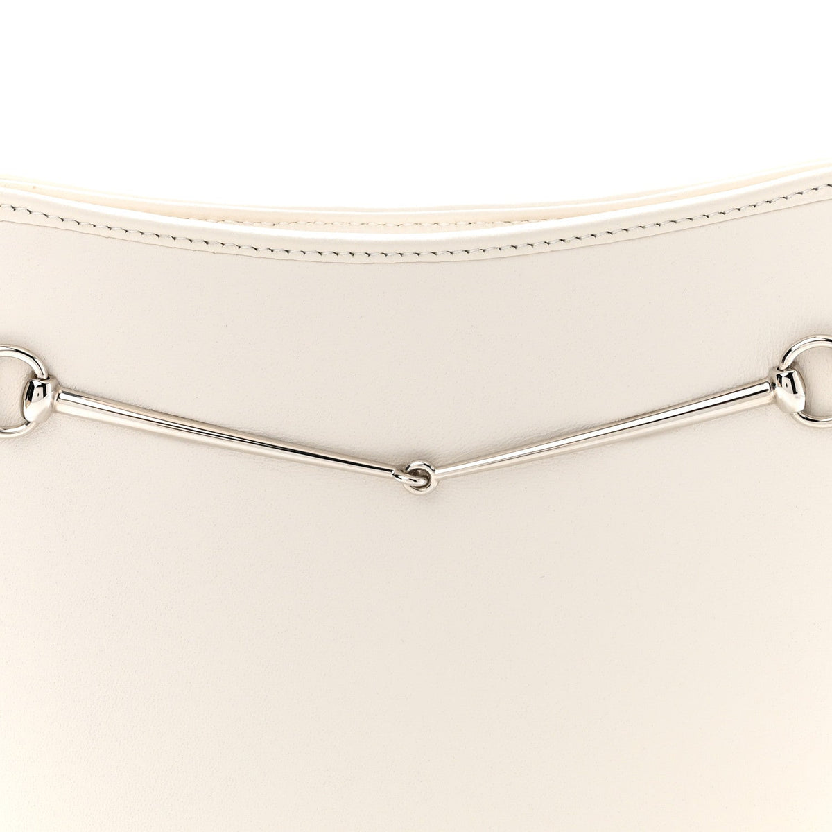 Calfskin Horsebit Slim Shoulder Bag White