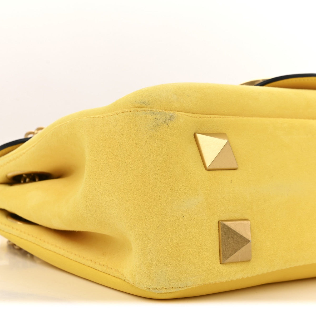 Nappa Stud Sign Shoulder Bag Bright Lemon