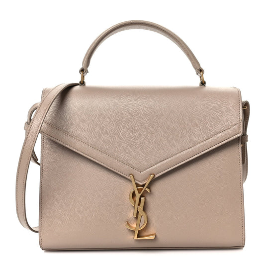 Grain de Poudre Medium Classic Monogram Cassandra Top Handle Dark Beige
