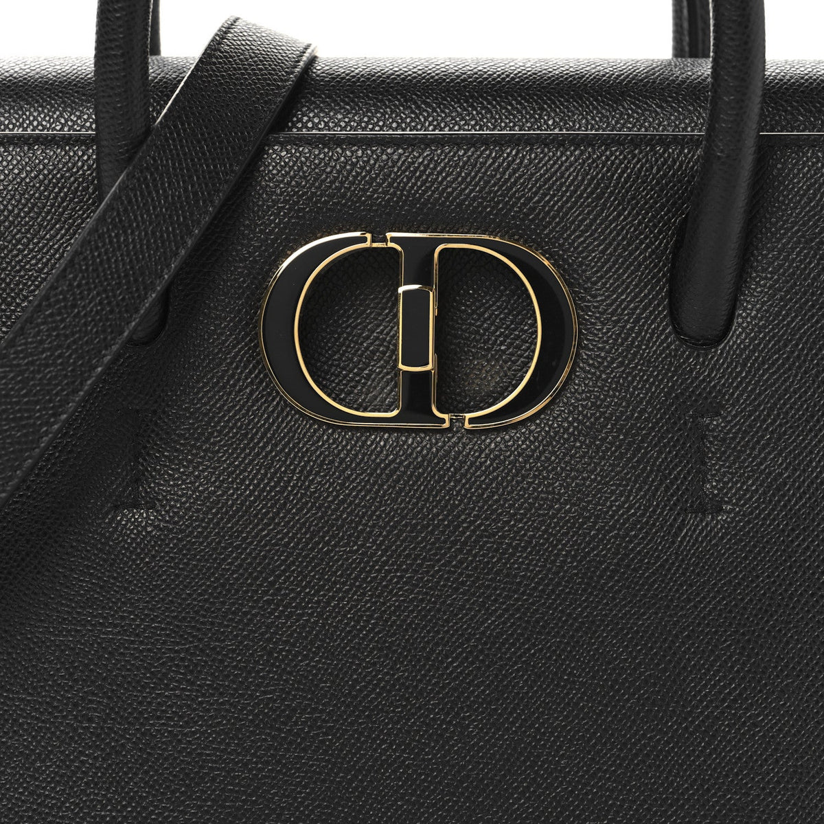 Grained Calfskin Medium St. Honore Tote Black