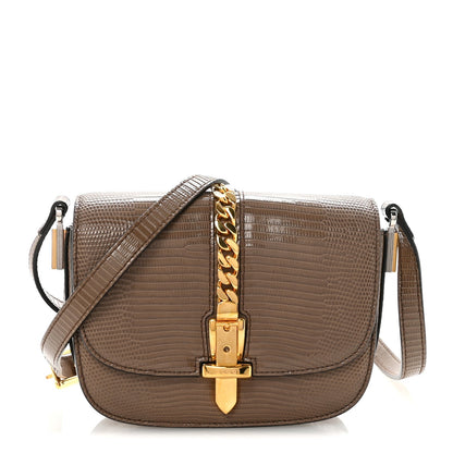 Lizard Mini Sylvie 1969 Messenger Bag Taupe