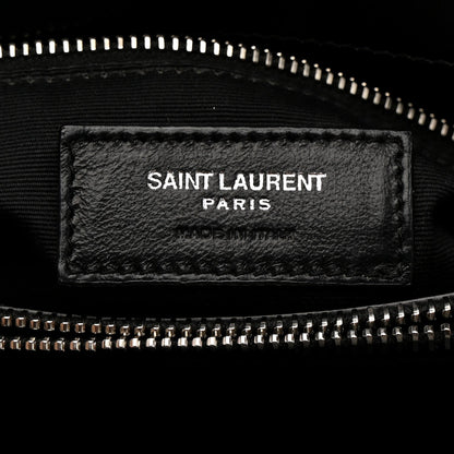 Calfskin Y Quilted Monogram Medium Loulou Chain Satchel Black