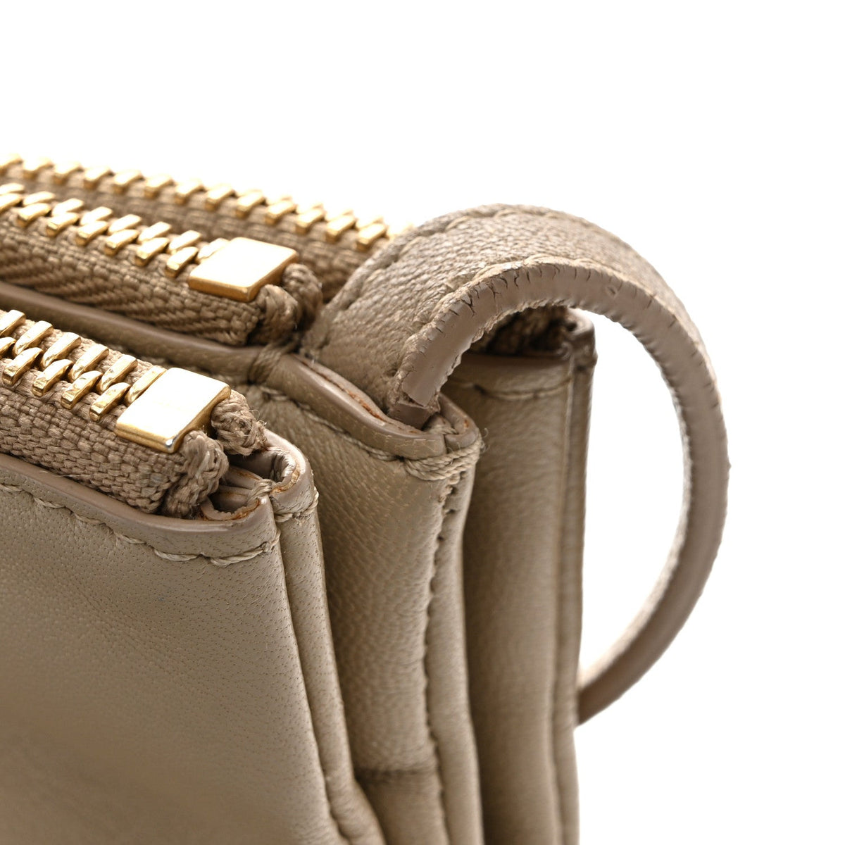 Liege Calfskin Large Trio Crossbody Bag Taupe