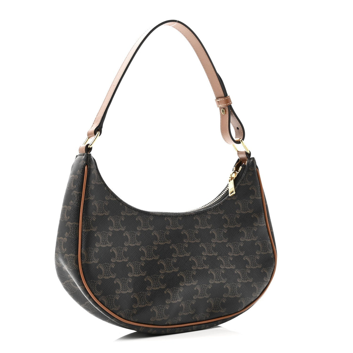 Triomphe Canvas Calfskin Ava Shoulder Bag Tan