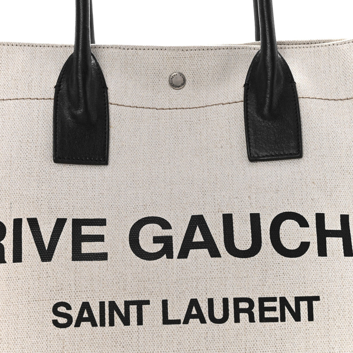 Linen Calfskin Rive Gauche Tote Greggio Natural