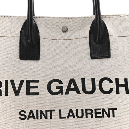 Linen Calfskin Rive Gauche Tote Greggio Natural