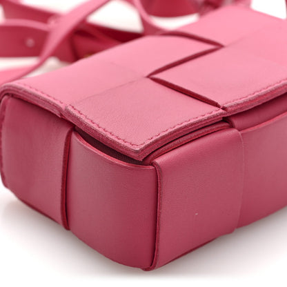Lambskin Maxi Intrecciato Extra Mini Cassette Crossbody Bag Cranberry