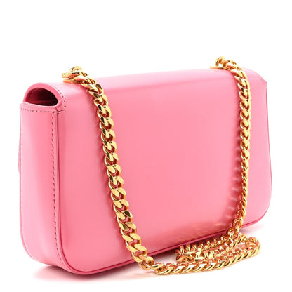 Shiny Calfskin Triomphe Chain Shoulder Bag Flamingo