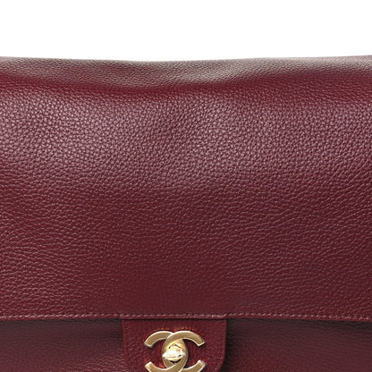 Grained Calfskin Souplissimo Maxi Flap Burgundy