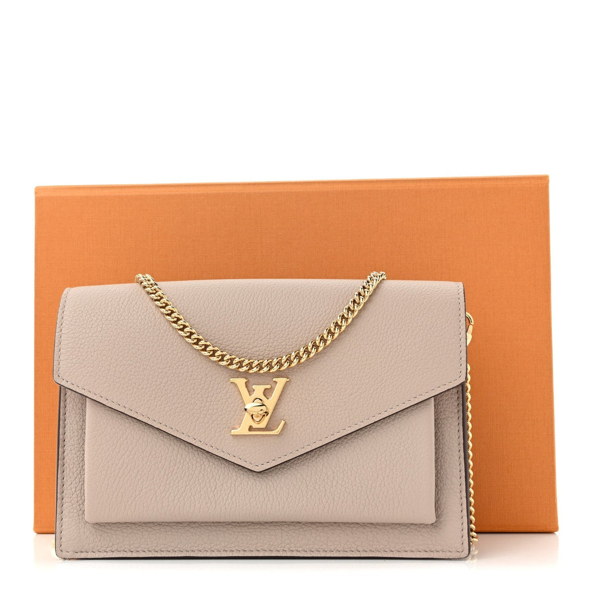 Soft Calfskin My Lockme Chain Pochette Greige