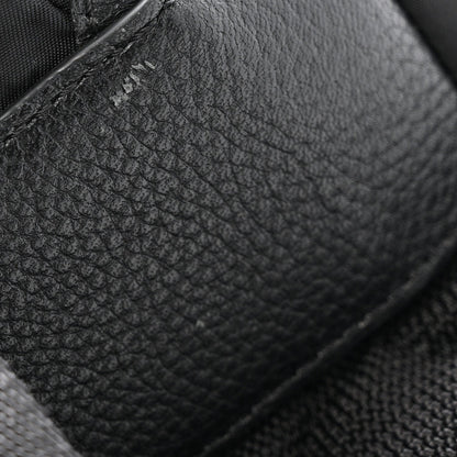 Nylon Grained Calfskin Watson Diaper Bag Black