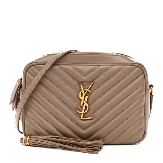 Calfskin Matelasse Monogram Lou Camera Bag Dark Beige