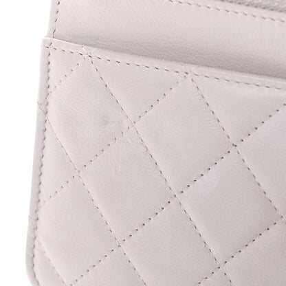 Lambskin Quilted Trendy CC Wallet On Chain WOC Lilac