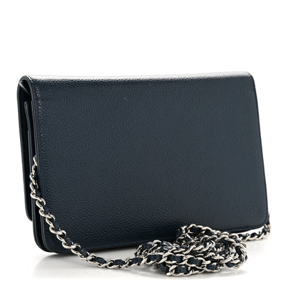 Caviar Timeless CC Wallet on Chain WOC Navy Blue