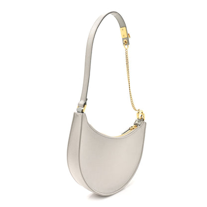 Satin Mini Crystal Vlogo Hobo Bag Silver