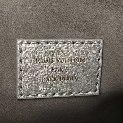 Metallic Lambskin Embossed Monogram Coussin BB Silver