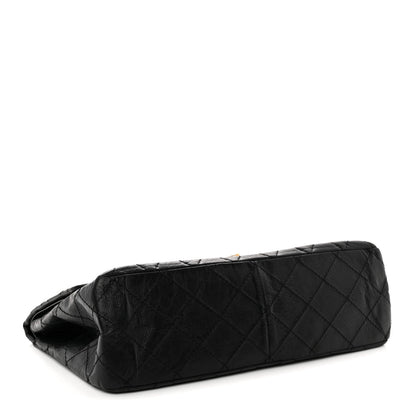 Aged Calfskin Quilted 2.55 Reissue 227 Flap Black