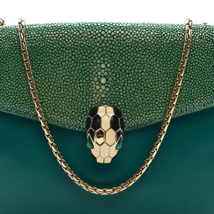 Galuchat Calfskin Serpenti Forever Crossbody Bag Green