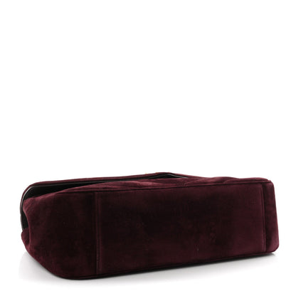 Suede Chevron Quilted Medium LouLou Smoky Burgundy