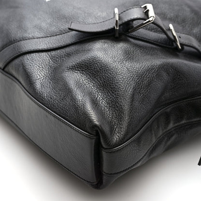 Calfskin Shearling Large Voyou Bag Chocolate