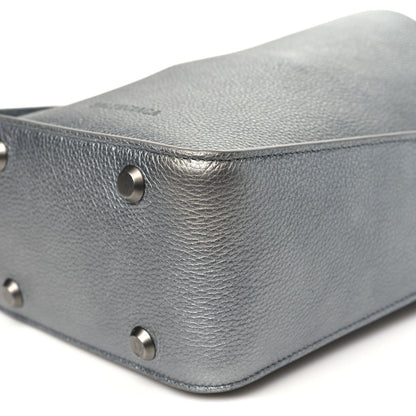 Metallic Calfskin XS Tool 2.0 North-South Tote Silver