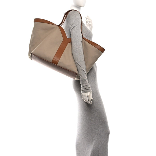 Canvas Calfskin Y Tote Desert Dust Brick
