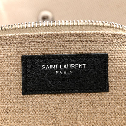 Linen Calfskin Small Rive Gauche Tote Optic White