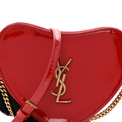 Patent Heart Monogram Crossbody Red