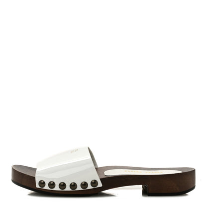Vernice Logo Slide Clogs 36 White