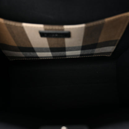 Calfskin House Check Small N/S Tote Black