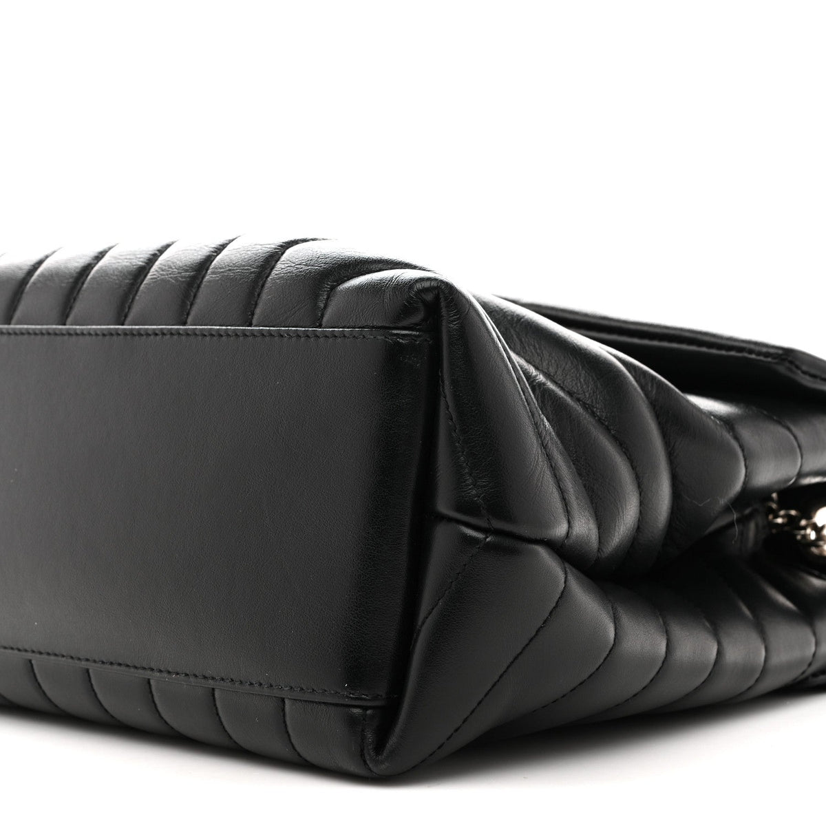 Calfskin Y Quilted Monogram Medium Loulou Chain Satchel Black